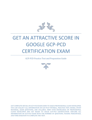 Get An Attractive Score in Google GCP-PCD Certification Exam