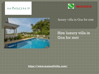 Hire luxury villa in Goa for rent