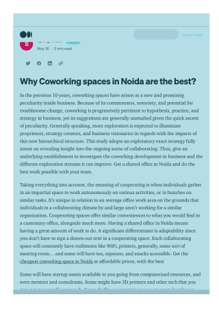 Why Coworking spaces in Noida are the best