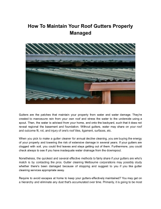 A1 - Gutter Cleaning Melbourne