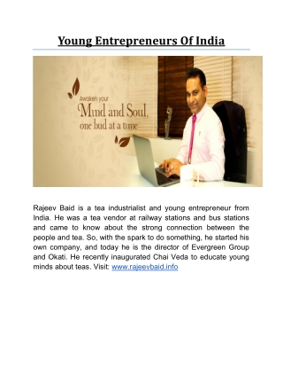 Young Entrepreneurs Of India