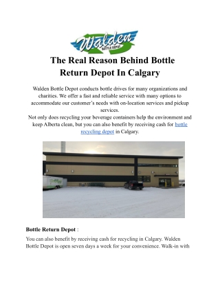 bottle return depot Calgary