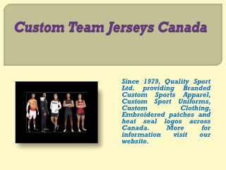 Custom Team Jerseys Canada