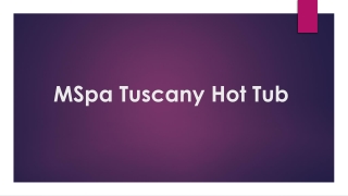 MSpa Tuscany Hot Tub