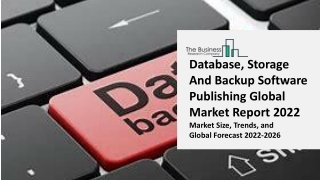 Database, Storage And Backup Software Publishing Global Market Report 2022