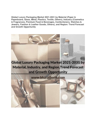 Global Luxury Packaging Market 2021-2031