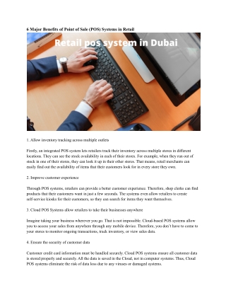 Retail pos system in Dubai