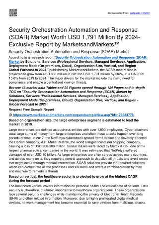 Security Orchestration Automation and Response Market USD 1,791 million By 2024