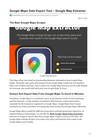 1Google Maps Data Export Tool  Google Map Extractor