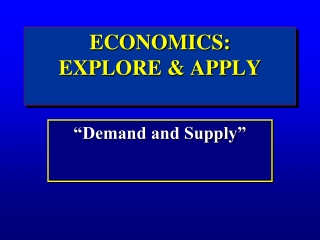 Explore & Apply DD &SS