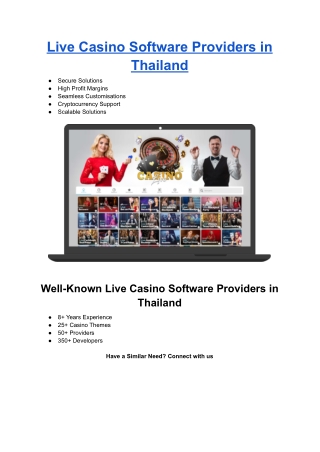 Live Casino Software Providers in Thailand