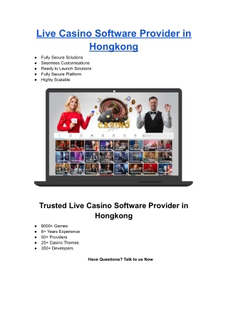 Live Casino Software Provider in Hongkong