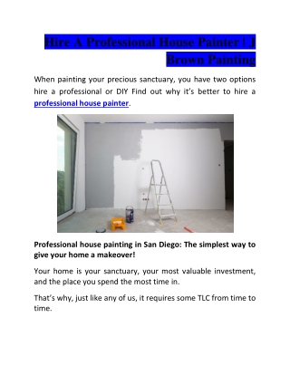 Professional House Painters - J Brown Painting