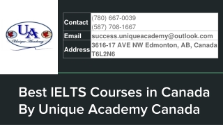 Best IELTS Courses in Canada By Unique Academy Canada