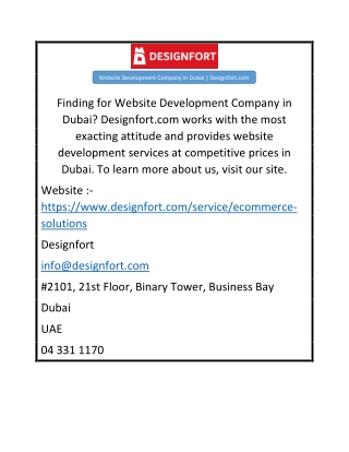 Website Development Company in Dubai  Designfort.com