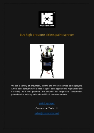 buy high pressure airless paint sprayer