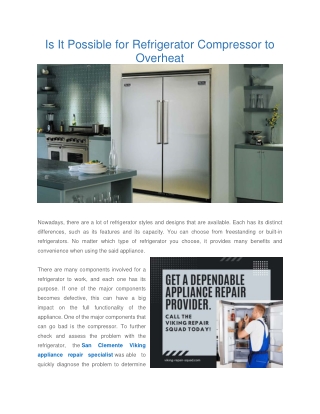 Is It Possible for Refrigerator Compressor to Overheat