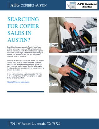 ATG COPIERS AUSTIN - SEARCHING FOR COPIER SALES IN AUSTIN