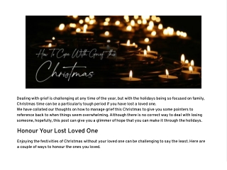 How To Cope With Grief This Christmas