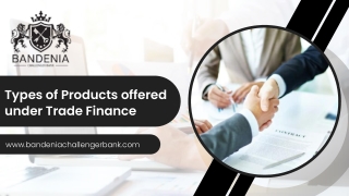 Types of Products offered under Trade Finance | Bandenia Challenger Bank