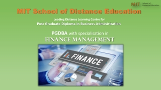 PGDBA in Finance Management MITSDE