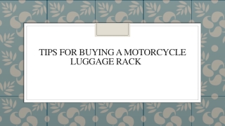 Tips For Buying A Motorcycle Luggage Rack