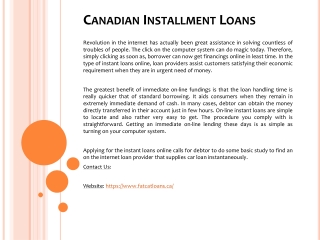 Canadian Installment Loans