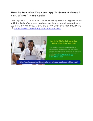 How To Pay With The Cash App In-Store Without A Card If Don’t Have Cash?