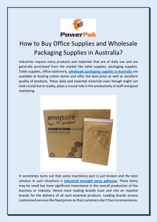 How to Buy Office Supplies and Wholesale Packaging Supplies in Australia?