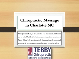 Chiropractic Massage in Charlotte NC | Massage Therapy