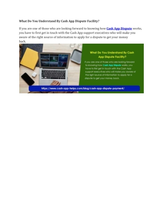 What Do You Understand By Cash App Dispute Facility-converted