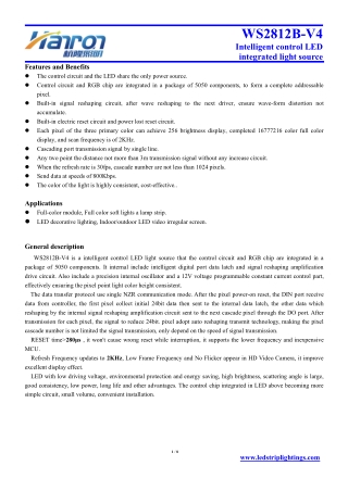 rgb WS2812B LED SPECIFICATION Datasheet from Hanron Lighting