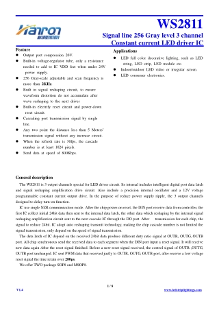 WS2811 led specification Datasheet from hanron lighting