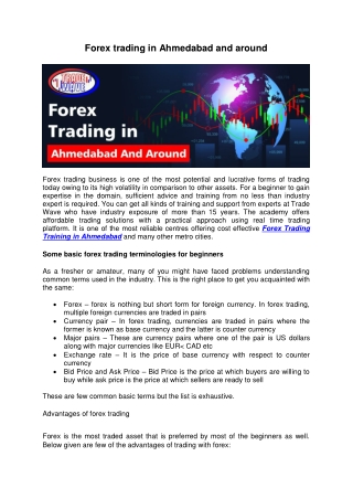 Forex Trading Training in Ahmedabad