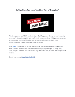 Is ‘Buy Now, Pay Later’ the New Way of Shopping?