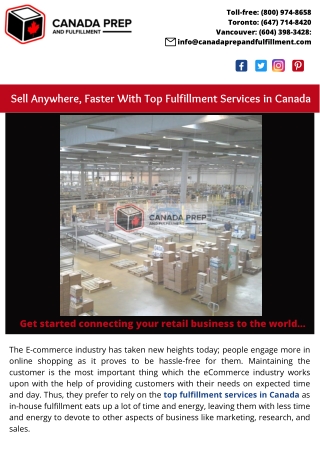 Sell Anywhere, Faster With Top Fulfillment Services in Canada