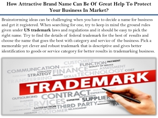 How Attractive Brand Name Can Be Of Great Help To Protect Your Business In Marke