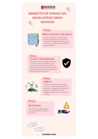 Top Benefits of hiring iOS Developers from Invedus