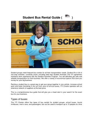 Student Bus Rental Guide