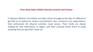 How sleep helps children become smarter and sharper