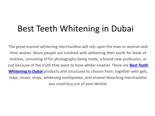 Best Teeth Whitening in Dubai