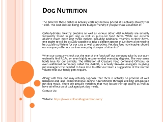 Dog Nutrition