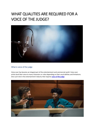 Commercial Voice Over Artist