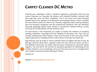 Carpet Cleaner DC Metro