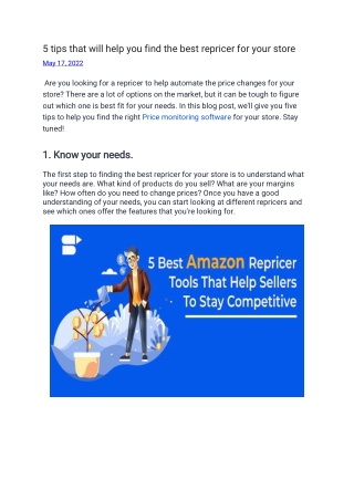 5 tips that will help you find the best repricer for your store
