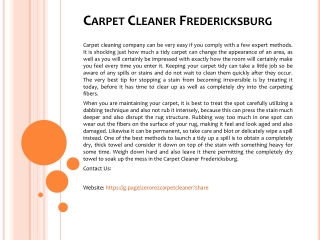 Carpet Cleaner Fredericksburg