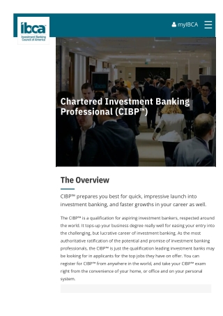 Chartered Investment Banking Professional Certification