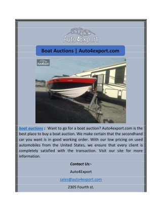 Boat Auctions | Auto4export.com