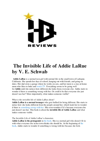 The Invisible Life of Addie LaRue by V. E. Schwab