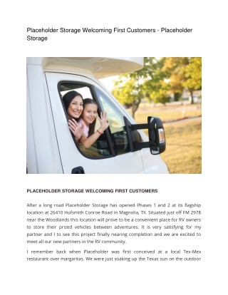 Placeholder Storage Welcoming First Customers - Placeholder Storage